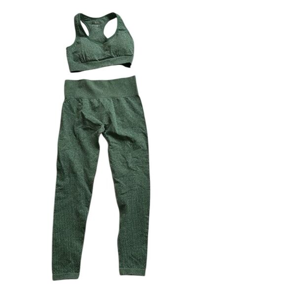 Workout sports bra and matching leggings. Small, Green, NWOT - Picture 1 of 8